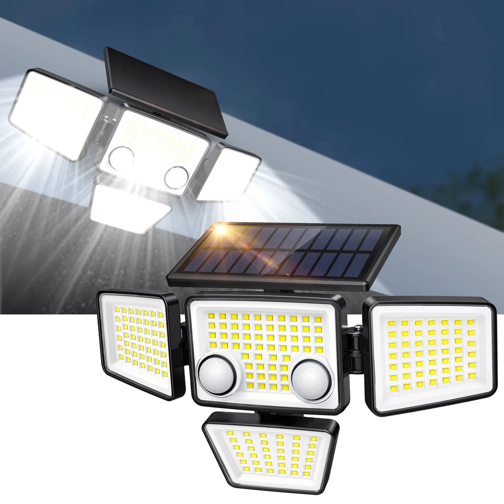 Solar Motion Sensor Lights – 3000LM Ultra-Bright Floodlights for Backyard, Patio & Yard Security Solar Motion Sensor Lights – 3000LM Ultra-Bright Floodlights for Backyard, Patio & Yard Security